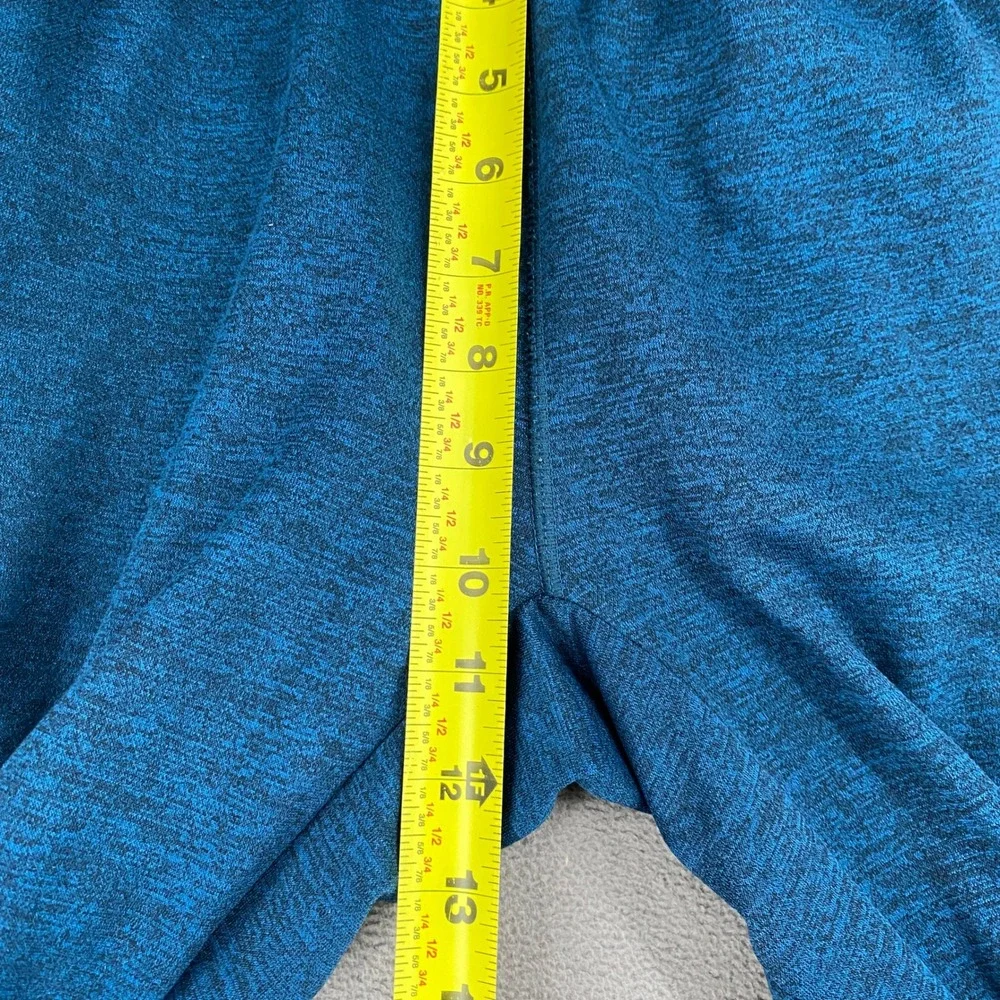 AND1 Mens Teal Blue Space Dye Fleece Lined Jogger Sweatpants Small Bungee Hem